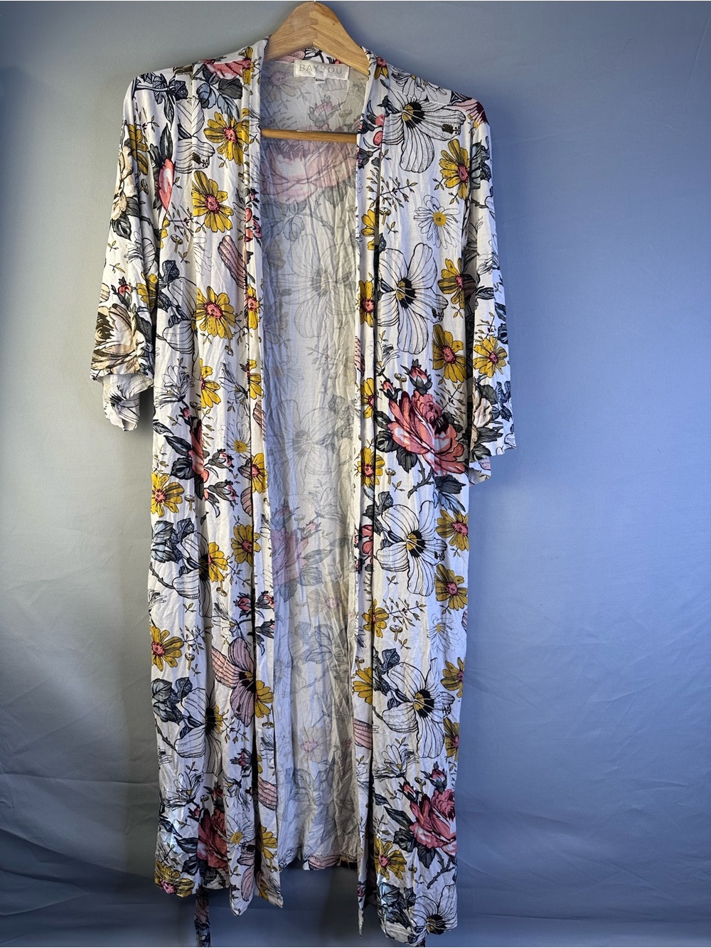 Baybou Floral Longline Kimono / Duster Robe - Size L/XL